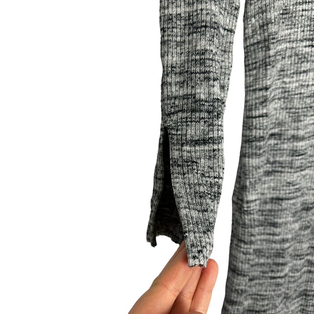 Splendid Womens Textured Knit Dress Gray Grey Long Sleeve V-Neck Size Small - Picture 2 of 11